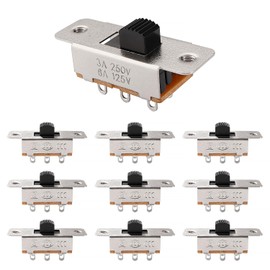 TUNOTYUE SS23F19G5 Mini Panel Slide Switch, 2P3T 6 Pin 3 Position Toggle Switch, Micro Vertical Slide Switch, for Electronic Toy Lighting Fixtures, AC 125V 6A, AC 250V 3A Pack of 10