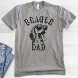 EVERTREE CLOTHING Beagle Dad T-Shirt, Unisex Men's Shirt, Beagle Owner, Cool Dog Father Gift, Dark Heather Gray, X-Large