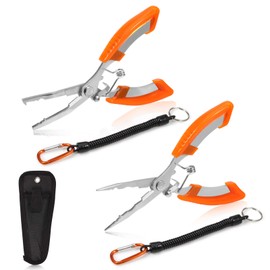 SPEEDWOX Fishing Pliers, Set of 2, Multi-functional, Fish Pliers, Fishing Pliers, Fishing Tool, Multi-functional, Includes Dedicated Storage Case and Safety Rope, Lightweight