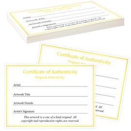 24 Pieces Certificate of Authenticity Premium Certificates Ideal for Valuations Collectibles and Artwork Gifts for Artists Artisans Handicraft Worker (5.83 x 4.13 Inch)