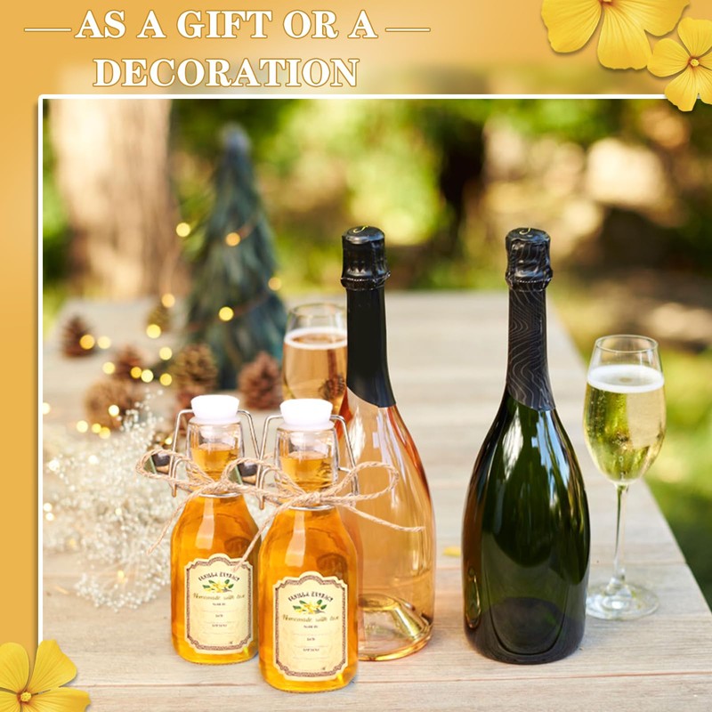 tchrules 16Pcs Vanilla Extract Bottles 5oz Swing Top Glass Bottles