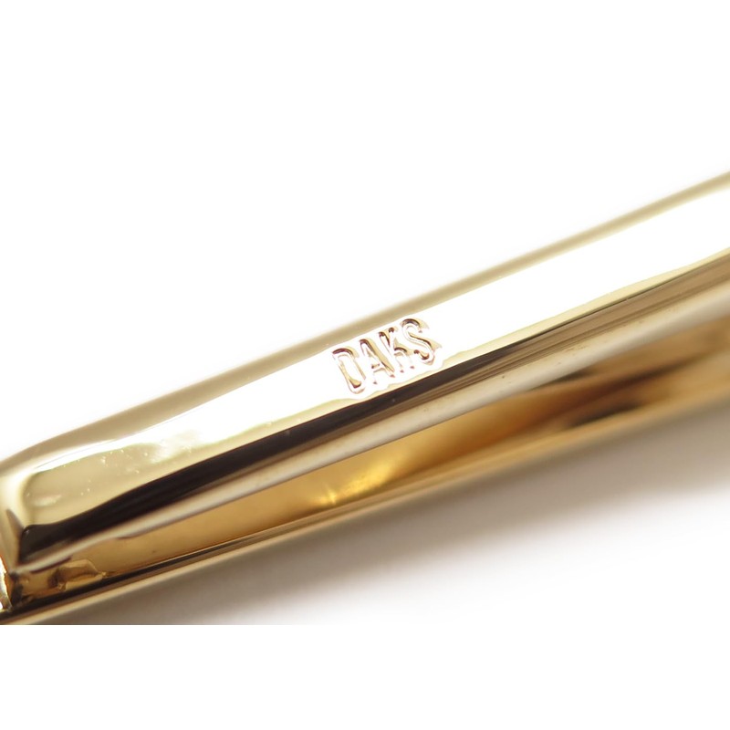 DAKS Gold White Butterfly Tie Bar Tie Clip, Brass, No