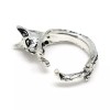 LZD Alloy Cuff Finger Ring Wolf Adjustable Antique Silver Size