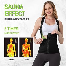 Portzon Chaleco de Neopreno para Entrenamiento de Cintura de Sauna para Mujer, Control de Abdomen, Moldeador de Cintura
