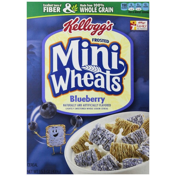 Kellogg's Frosted Mini Wheats Bite Size Blueberry Muffin 15.5-ounce (Pack of 4)