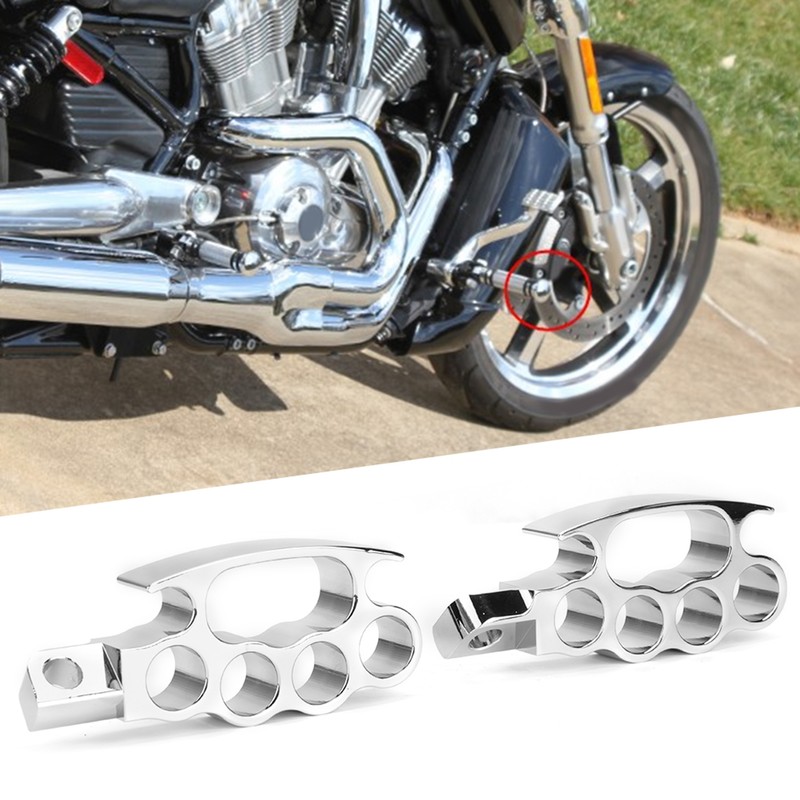 Motorcycle Front Footpegs Pedal CNC Aluminum Footrest Universal Modified AccessorySilver