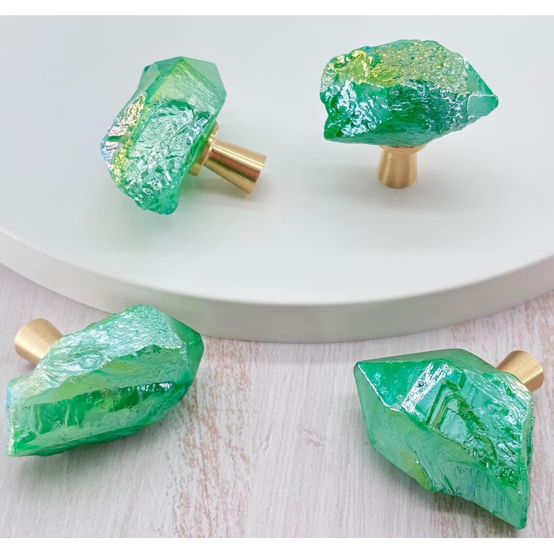 FZBHRO Natural Crystal Stone Cabinet Knobs Decorative Drawer Knobs Handles