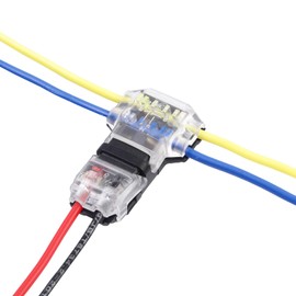 Brightfour 3 Way 2 Pin Tap Wire Connectors - No Wire Stripping, Solderless, 14-18 AWG, Low Voltage, 12 Pack