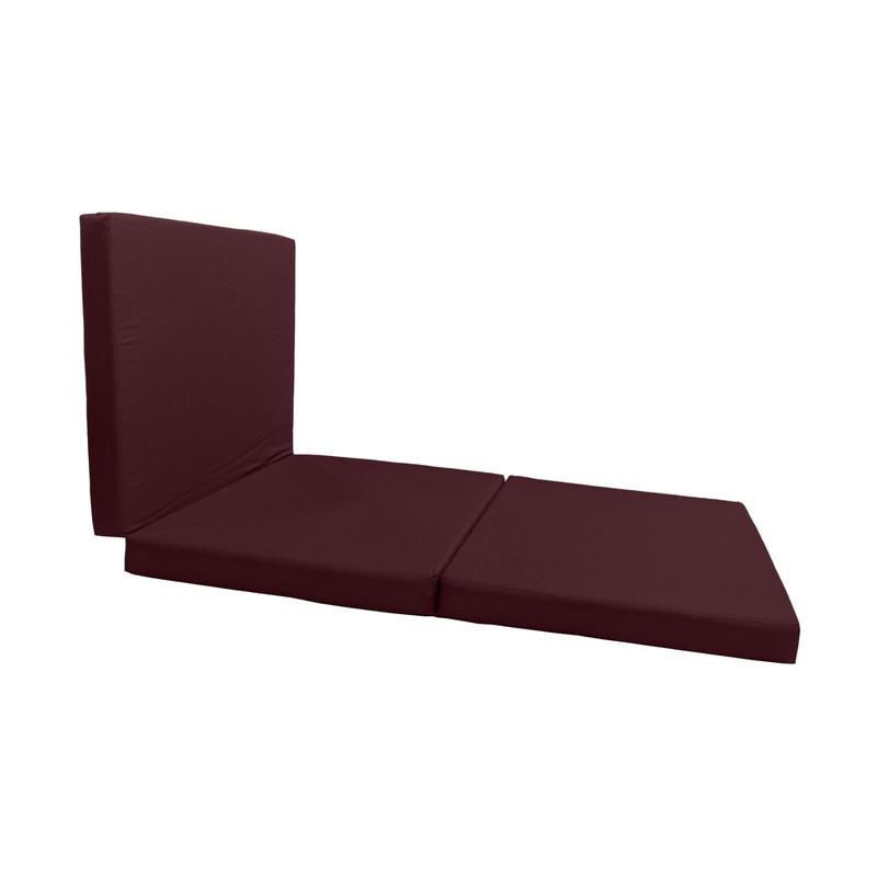 Danfuton Burgundy Trifold Foam Beds, Shikibuton Foldable Ottoman Mat Sit