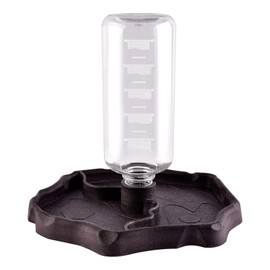 QIODAZOO Reptile Water Bowl 2 in 1 Bowl 270ml Reptile Water Dispenser Land Turtle Brown