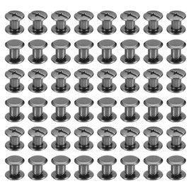 PATIKIL 100 Sets Chicago Screws, M5x6mm Chicago Screws Phillips Binding Post Screw Bolts Leather Rivets Fasteners Connectors Steel for Leather Belt Scrapbook Photo Albums, Black