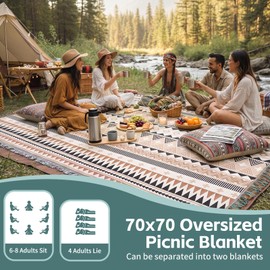 2 in 1 Extra Large Boho Beach Blanket Towel Giant Woven Outdoor Rug Picnic Mat Camping Gear Cruise Essential 2026 Summer Vacation Must Have Travel Accessories Costa Rica Hawaii Trip Stuff