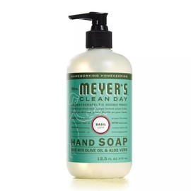 Mrs. Meyer's Clean Day Jabón Líquido para Manos Albahaca 370 ml | Fórmula Suave con Ingredientes de Origen Vegetal | Aroma Refrescante y Natural | Ideal para Uso Diario | Libre de Parabenos y Crueldad Animal