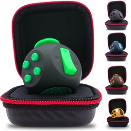 PILPOC theFube Kids and Adult Fidget Cube with 6 Sides - Anxiety Toys for Stress Relief - Fidget Toys for Adults and Kids - Stress Toys for Adults, Kids, ADHD, ADD, with Carry Case (Black & Green)