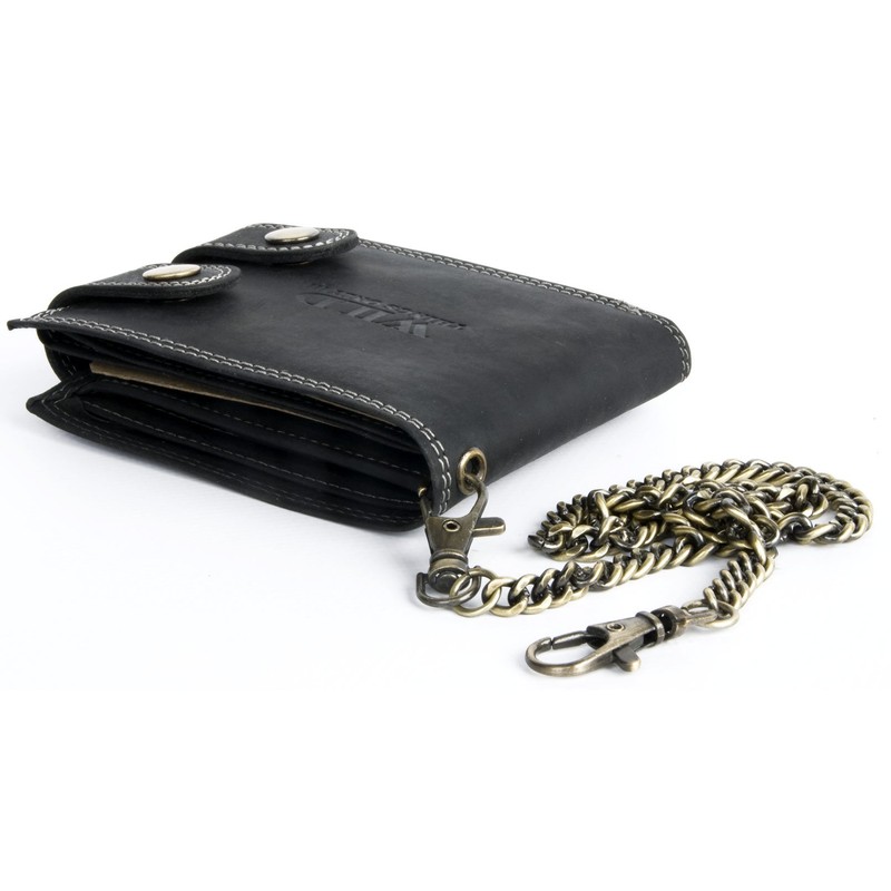 Men's Very Dark Gray Biker's Wallet with 20 Inch Long
