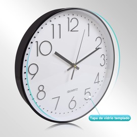 Autbye Reloj de Pared de Cuarzo Silencioso, Relojes Pared Grandede 12 Pulgadas, Alimentado Por Batería Reloj de Pared Moderno, Números Grandes Reloj Pared el Salón,el Comedor o la Habitación (B Forma)