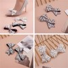 2 Pcs Pearl Bow Shoe Clips DIY Rhinestone Shoe Clips