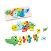 6Pcs Wooden Animal Matching 3D Puzzle Educational Interesting Animal Matching
