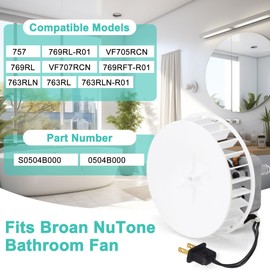 Hipoilk S0504B000 Bathroom Fan Motor for Broan NuTone 769RL B Unit, 763RL, 763RLN, 763RLN-R01, 757, 769RFT-R01, 769RL-R01, JESP-61K13/C-87547 Replacement Motor