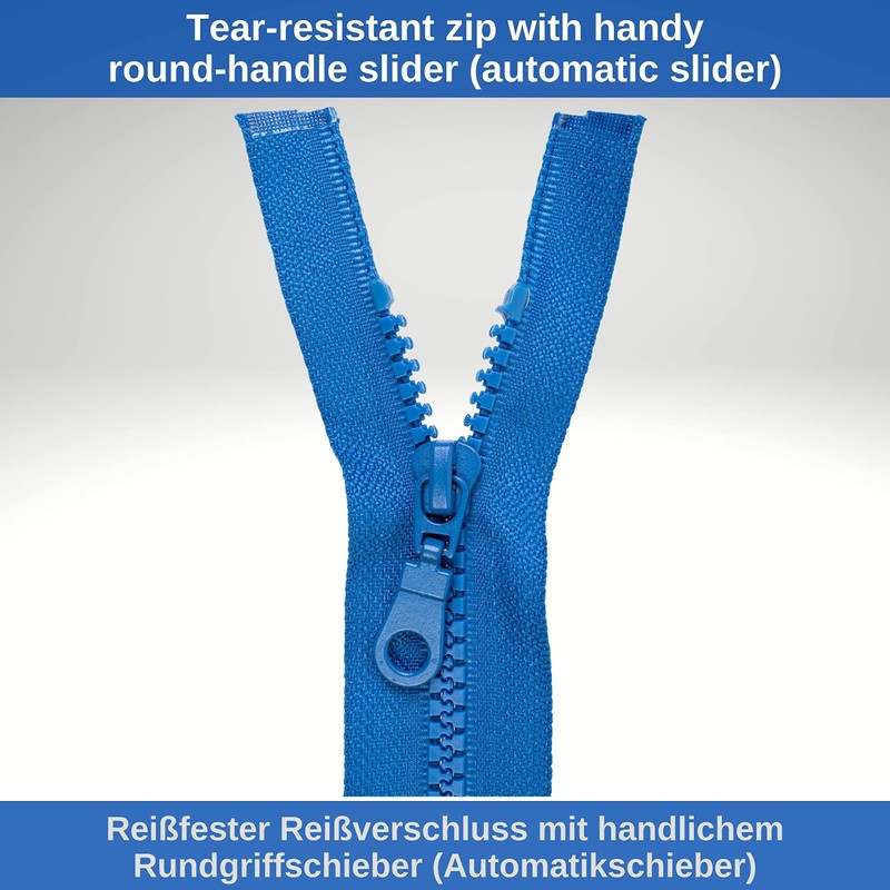 Separable Zipper, 2 Pack, 45cm Rail Length, in White, 1-Way