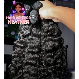 Water Wave Human Bundles Curly Hair Brazilian Weaving 26 28 30 32 Inch Natural Human Hair Remy Loose Deep Wave Hair Bundlesstyle: 1, color: 1 bundle 3, Stretched Length: 18 in