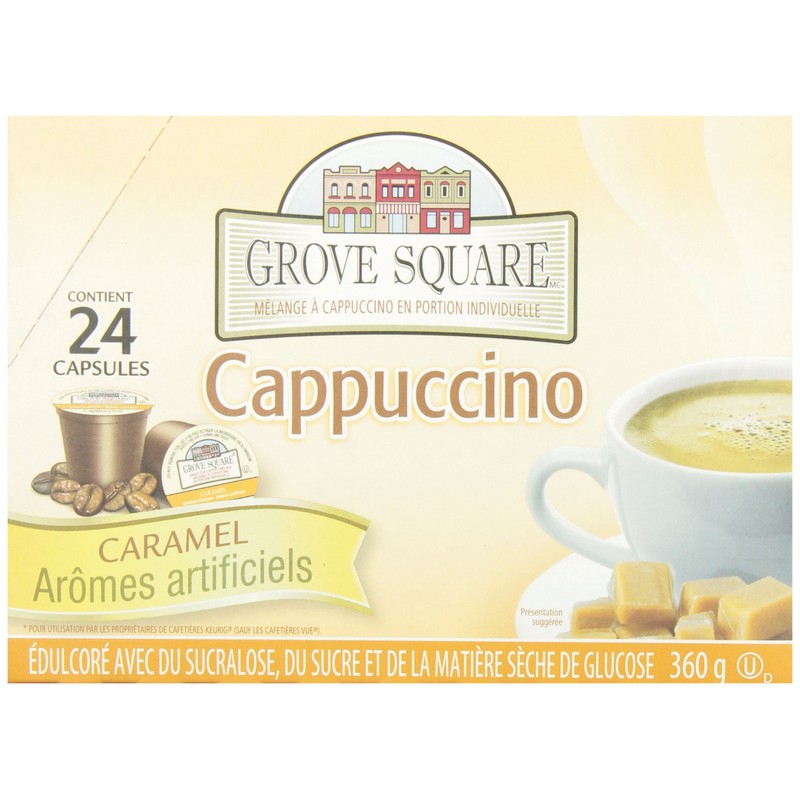 Grove Square Cappuccino, Caramel, 24 Single Serve Cups by Grove