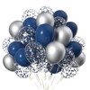Pack of 50 12 Inch Silver Navy Helium Latex Air