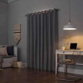 Sun Zero Columbia - Cortina 100% Opaca con Ojales, Panel Individual, 50 x 95 Pulgadas, Color Gris Plateado