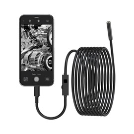 1920P HD Dual Lens Endoscope Camera Semi-Rigid Snake Cable IP67 Waterproof 8LED Lights Dimmable HD Industrial Pipeline Inspection Probe Compatible with iOS/Android Endoscope Camera (9.9ft)