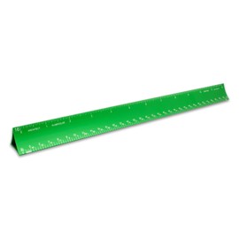 Alumicolor Aluminum Architect Hollow Scale for School, Office, Art and Drafting, 12IN, Green
