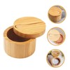 FELTECHELECTR Wooden Salt Box Magnetic Lid Salt Flakes Seasoning Storage