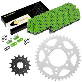 Caltric Green O-Ring Drive Chain & Sprockets Kit for Kawasaki ZX-6R ZX-6Rr Ninja 98-04