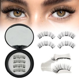Higu clace Magnetic Eyelashes, Magnetic Eyelashes Without Eyeliner, Magnetic Eyelashes with Applicator, Eyelashes Magnetic Natural Look, No Glue Required Eyelashes Magnetic (KIT-B)