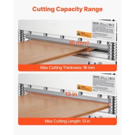 13-Inch Vinyl Floor Cutter with Adjustable 15/30/45 Degrees Angle Setting 16mm Thick Laminate Flooring AccessoriesMax. Cutting Size: 15-18 mm, Blade Size: 13 inch