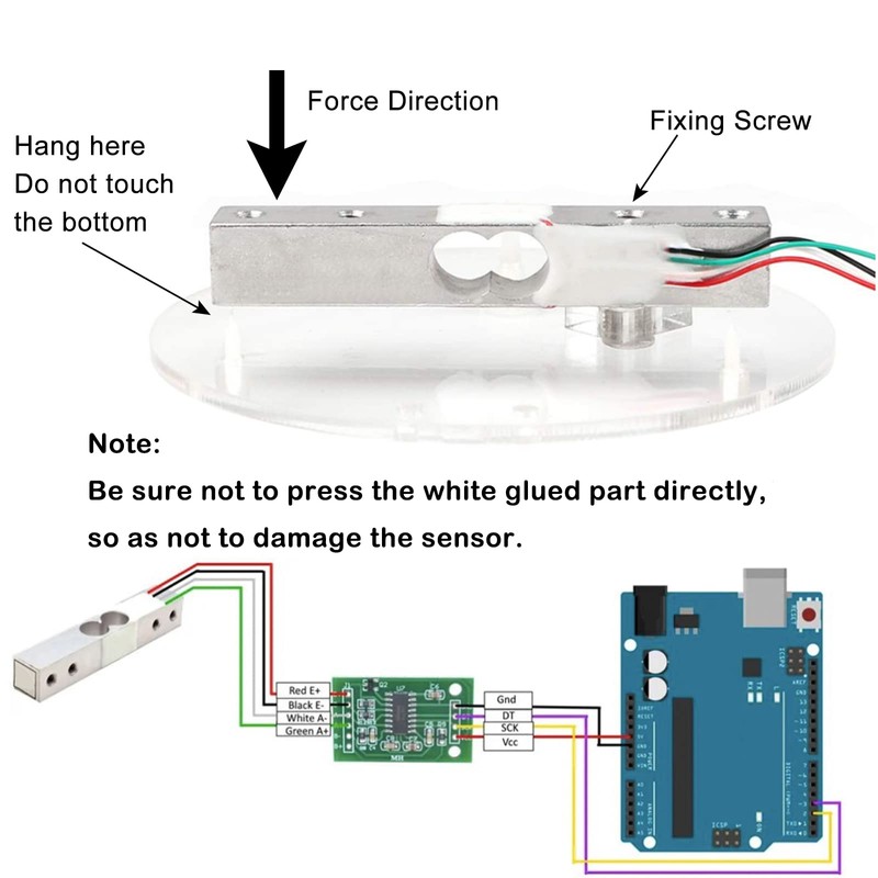 Wishiot 2PCS Digital Load Cell Weight Sensor 1kg 5kg 10kg