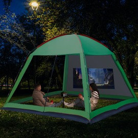 CAMPMORE Screened Camping Tent 12 x 12 Ft 8 Person Weatherproof Camping Canopy Camping Tent Screen Shelter Gazebos for Patios Outdoor Activities