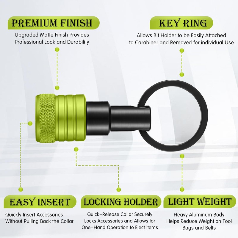 36 Pcs Upgraded Bit Holder Key Chain 1/4 Inch Bit