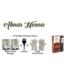 AL HASNAYN ENTERPRISES Almas Henna 80 Gramos 100% Orgánico Color de Cabello Polvo Infundido Con Hierbas, Henna Natural para Cabello Suave Brillante (2.82 Onzas, Marrón Oscuro)