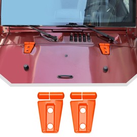 2PCS Hood Hinge Cover Trim Accessories for Jeep Wrangler JK JKU & Unlimited 2007-2018 (Orange)