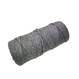 LIBAI-V Cotton Twine, 328 Feet Macrame Cord Cotton Rope, Garden String for DIY Arts & Crafts, Gift Package Twine Wall Hanging Craft Making, DIY, Decorative Projects (Gray, 3MM)
