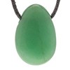 Lebensquelle Plus Aventurine, green drop pendant, drilled tumbled stone pendant