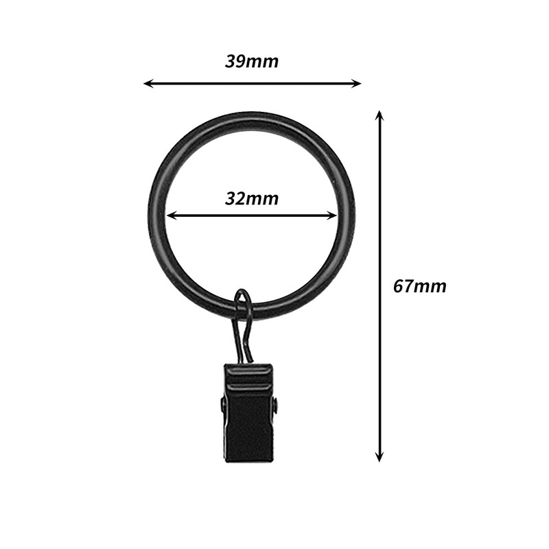 Pack of 50 Curtain Rings Curtain Rings Clip Inner Diameter