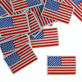 10 Patches - Small American USA Flag US United States of America Iron/Sew on Patch