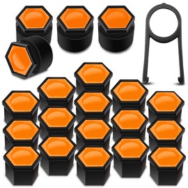 Biomar Labs 16pcs Wheel Nut Covers 4 pcs Locking Bolt Caps Universal Removal Tool Orange 19mm LB 39