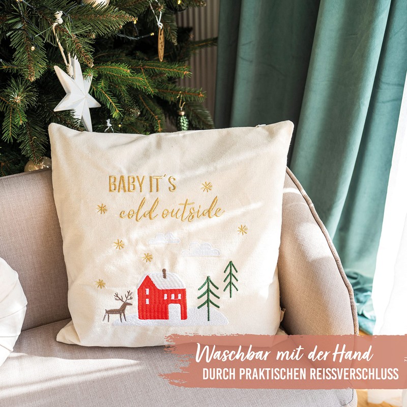 Papierdrachen Christmas Cushion Covers with the Saying Baby It's Cold