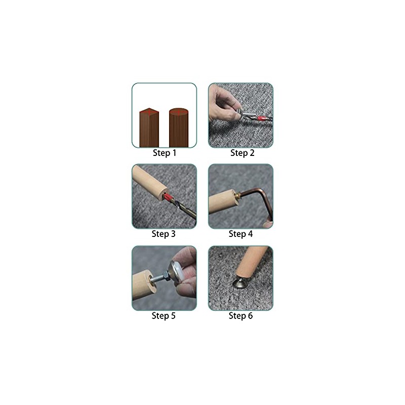 HUAYY - Niveladores giratorios de muebles, ángulo ajustable en altura