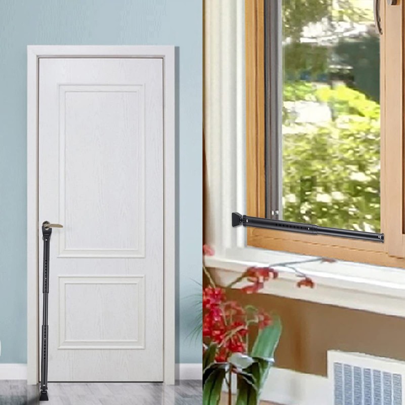 HoneSecur 2-in-1 Door Security Bar & Sliding Patio Door Stopper