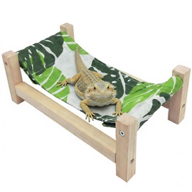 Tfwadmx Bearded Dragon Bed Wood Reptile Lizard Lounger Sleeping Hammock Tank Habitat Accessories for Leopard Gecko or Other Small Animal