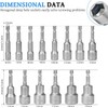 14 pcs Hex Socket Set, 6-19mm Nut Driver Set 1/4