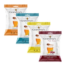Grandma's For Bees | Old Fashioned Honey Drops – Sweet Gift For You Gift Pack | 4 Flavours: Lemon, Eucalyptus, Cherry, Butter | 4 x 80g Bags
